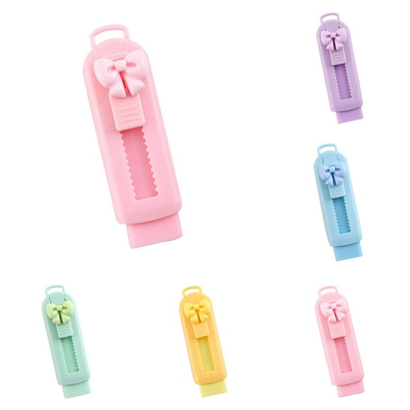 Kaireo 5Pcs Bow-Knot Style - Cartoon Retractable Eraser,Cute Eraser That Does Not Leave Marks Retractable Clean and Has Little Push Pull Eraser for Primary S-chool Students Creative Stationery