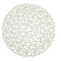 Kaireo 6 Pack Fine Paper Rope Messy Knitting Placemats Paper Placemats Restaurant Table Decoration Kindergarten Diy Props Background Plate Mat Round Table Place Mats Indoor Dining