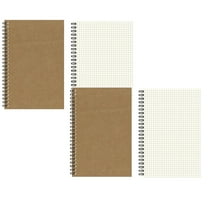 Kaireo A5 Grid Notebook,100-Page/50-Sheet Thick Paper Journal for Work or Study,Brown Cover with Gridded Layout,Ideal for Notes,Sketches,or Planning,Durable and Versatile