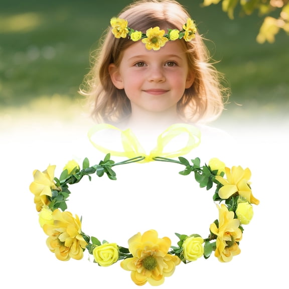 Kaireo Aesthetic Flower Garland Headwear, Romantic Floral Headband, Sweet Photo Prop Head Accessories, Elevate Your Travel Outfit & Performance Look