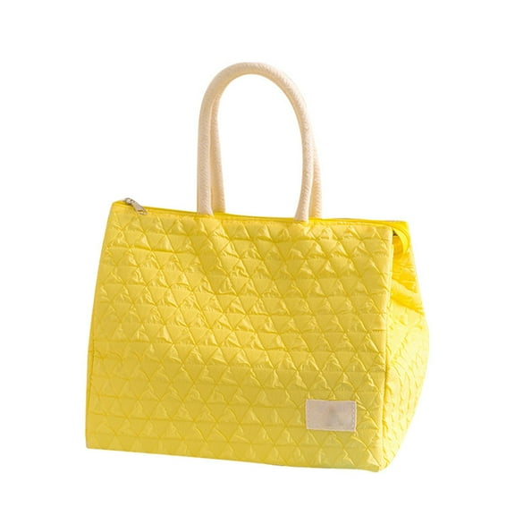 Kaireo Back to School Season Lunch Bag Yellow,Portable Lunch Bag Thickened Aluminum Film Water Thermal Leak Proof Lunch Lunch Insulation Bag