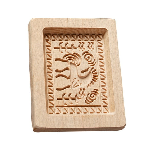 Kaireo Beech Wood Cookie Shortbread Wooden Biscuit Mold Ba,Carved Wooden Cookie Kitchen Cookie Cutter Cookie Stamp Stamp Rose Cookie Cutter for Cookie Stamp