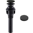 thumbnail image 1 of Kaireo Black Push-Pull Drain with Basket,Bathroom Drain with Overflow Bathroom Stopper Up Drain Assembly for Bathroom Vanity Faucet Polished Plastic Rapid Draining with Hair Catcher Anti Clog, 1 of 9