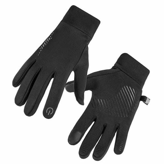 Kaireo Black Wear-Resistant Cycling Gloves Size M,Non-Slip Winter Sports Gloves with Touchscreen Compatibility,Thermal Lined for Running,Biking and Outdoor Activities