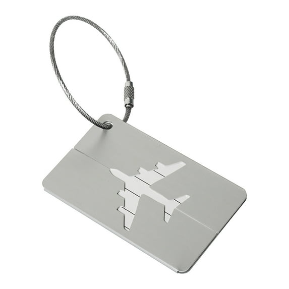 Kaireo Boarding Pass Travel Metal Drop Aircraft Aluminum Boarding Airplane Checked Luggage Tag ,Perfect for Suitcases, Backpacks Carry-Ons, Easy Identification, Secure and Stylish Luggage,Silver