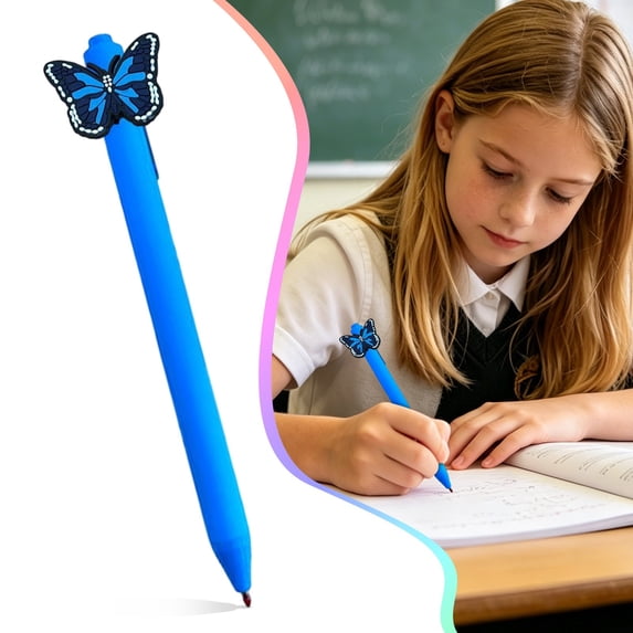 Kaireo Butterfly Retractable Pens Set 2ml Long‑Lasting Funny Versatile Practical Writing Pens for Indoor Home & Office - Add to Cart