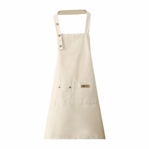 Kaireo Canvas Apron Beige,Canvas Apron Polyester Cotton Apron Cover Up Western Restaurant Hot Pot Shop Milk Tea Shop Work Clothes,Include:1*Apron