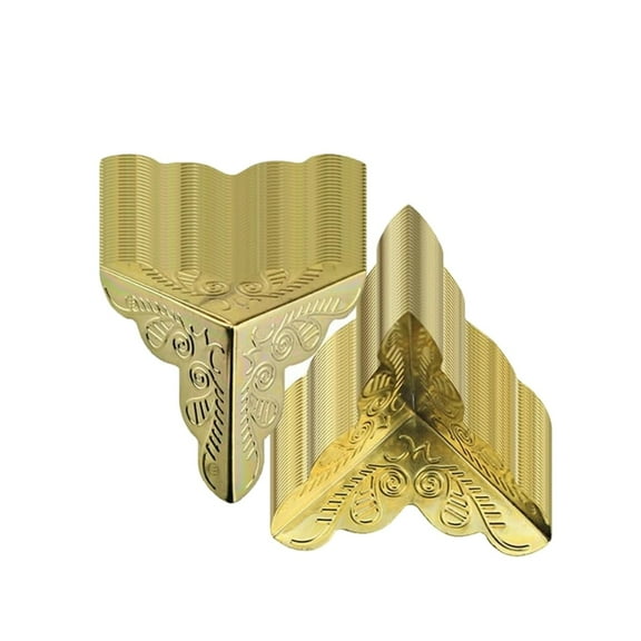 Kaireo Classical Yellow Corner Protectors 100-Piece Pack,25Mm Stair Dust Corners for Wooden Steps,Antique Style Decorative Corners for Staircase Protection