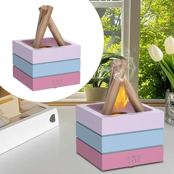 Kaireo Contrast Color Bonfire Diffuser,280Ml Flame Aromatherapy Device with Humidifying Function,7 Led Colors,2/5/6 Hour Timer,Modern Design for Home or Office Wellness