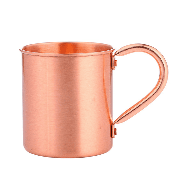 Kaireo Copper Mug,Pure Copper Mug Water Glass Mug Glass Coffee Glass Beer Glass Rolled Rim Straight Body Glass,With Rolled Rim Straight Body Design (Antimicrobial,Classic Look)