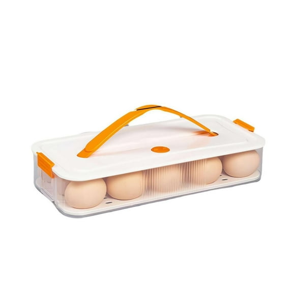Kaireo Deviled Egg Containers with Lid Plastic Deviled Egg Tray with Handle for Eggs and Dumplins Clear Storage Egg Platter for Devil Egg Fridge Stackable Portable Egg Holder