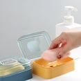 thumbnail image 1 of Kaireo Dustproof Transparent Soap Storage Rack, Drain Design Soap Holder with Lid for Bathroom Washroom Organization, 1 of 9