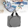 thumbnail image 1 of Kaireo Embroidery Project Bag, Square Supplies Storage Tote, Portable Craft Carry Case for Cross Stitch Kits Tools, Multiple Pockets, Gray, Bag Only, 1 of 9