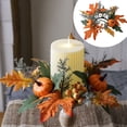 thumbnail image 1 of Kaireo Fall Candle Ring with Pumpkin Design and LED Candle, Artificial Halloween Table Centerpiece Wreath for Thanksgiving Dinner Home Decor – Orange, 1 Pack, 1 of 9
