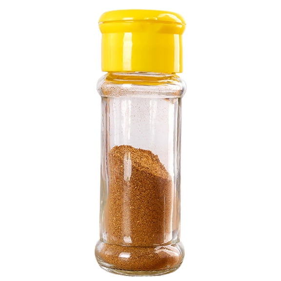 Kaireo Glass Seasoning Bottle with Shaker Lids – Clear Plastic Jar, Empty Spice Containers for Storing Herbs, Seasoning Powders, and Spices, Convenient Kitchen Storage Box