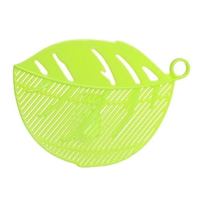Kaireo Green Clip-On Rice Washer Drain Plate,1 Pack Durable Cleaning Half Round Rice Washing Sieve Cleaning Gadgets Kitchen Clip Tool,Material:Plastic,Material:Plastic