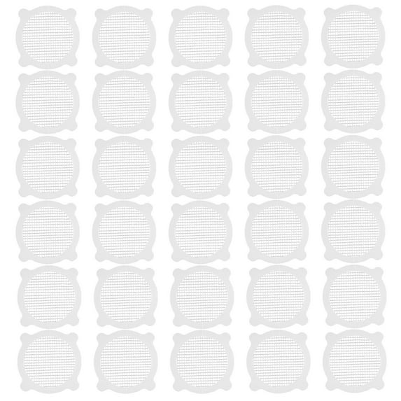 Kaireo Kitchen Sewer Insect Repellent Self-Adhesive Fiber Round Filter Mesh Sticker 30Pc Four-Ear Round 100*100Mm,Disposable Shower Filter Bathtub Drain Hair Catchers for Shower Kitchen Bathroom