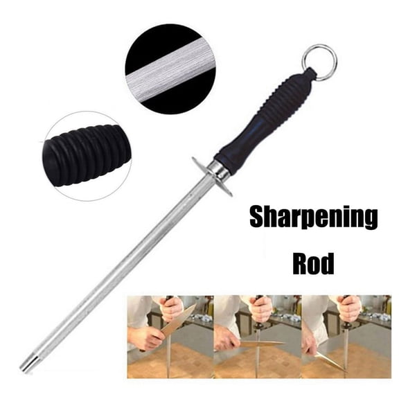 Kaireo Knife Sharpening Rod 10 Inch Honing Steel, Professional Kitchen Knife Sharpener for Chef Knives with Ergonomic Handle, for Bread Fruit Hunting, 1 Pack