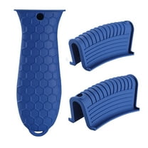 Kaireo Less than $5 Silicone Hot Grip Holder Cover Set Blue,Silicone Hot Handle Holder Cover Set Assist Pan Handle Sleeve Pot Holders Iron Skillets Handles Grip Covers