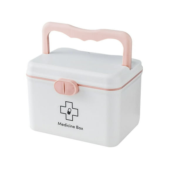 Kaireo Medicine Box,Household Box Storage Family Pack Small Box Multi Layer Portable Children'S Small Box Home,Material:Pp,Medicine Storage Tin for Home Emergency Tool