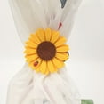 thumbnail image 1 of Kaireo No Drill Sunflower Curtain Tiebacks, Stylish Floral Curtain Holdback Holders, Easy Install Decorative Window Curtain Accessories 1PC, 1 of 5