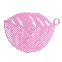 Kaireo Pink Clip-On Rice Washer Drain Plate,1 Pack Durable Cleaning Half Round Rice Washing Sieve Cleaning Gadgets Kitchen Clip Tool,Material:Plastic,Material:Plastic