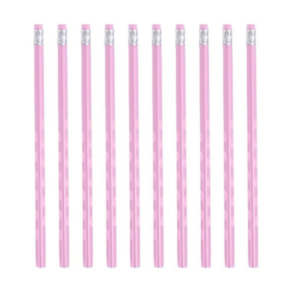 Kaireo Pink Hole Pencils with Erasers,Custom Wooden Writing Tools for Students,Inspirational Back to s-chool Gift Pack,Primary Student First Day Kindergarten Supplies Set of 10