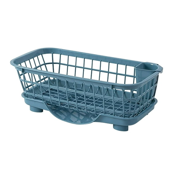 Kaireo Plastic Drain Rack,Dish Drying Rack Fast Detachable Base Drainboard Design Strong Plastic Dish Drainer for Dish Fork Chopsticks Blue