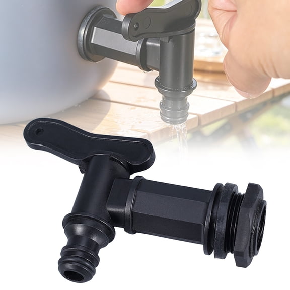 Kaireo Rain Barrel Faucet Replacement, Sturdy Plastic Spigot with Hose Connector for Water Storage Barrels and Containers, 3/4 Inch Garden Outdoor Faucet – 1 Pack