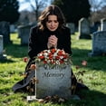thumbnail image 1 of Kaireo Realistic Faux Floral Spray with Stand Artificial Cemetery Grave Arrangement for Outdoor Memorial Ornament, 1 of 4