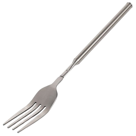 Kaireo Retractable Cutlery a Fork,Extendable Fork 8.7 to 25.4 Inch Long Handle Fork Extra Long Fork Telescopic Bbq Fork Stainless Dinner Fork Dessert Fork Long Handle Cutlery Stainless Tablew