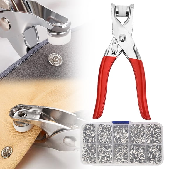 Kaireo Snap Fastener Pliers Kit 100 Sets Metal Snaps Buttons with Hand Tool for DIY Crafts Sewing Clothing Repair