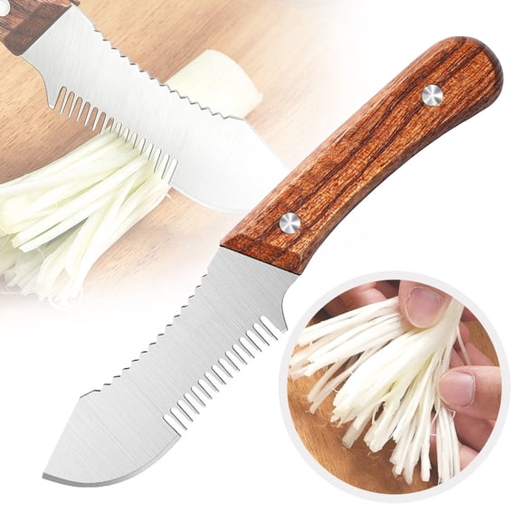 Kaireo Stainless Steel Head Vegetable Slicer, Multi Functional Scraper for Quick Scallion Strip Cutting & Peeling, Kitchen Accessory - Add to Cart