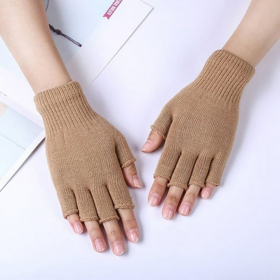 Kaireo Unisex Fingerless Knitted Gloves,Winter Warm Half-Finger Design for Men and Women,Stretchy Knit Mittens with Touchscreen Compatibility,Comfortable for Outdoor Activities and Daily Wear