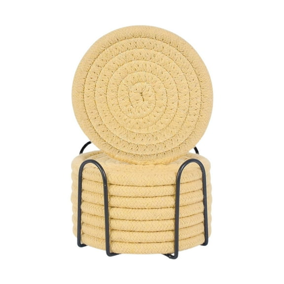 Kaireo Woven Cotton Placemat Plus Gjh210902104 Public Attribute B,Cotton Rope Woven Meal Mat Circular Cotton Thread Woven Cup Mat Pot Mat Kitchen Table Thickened Insulation Mat