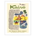 thumbnail image 1 of Kairo (Cairo) Egypt - via Beirut with Clipper Planes - Pyramids - Pan American World Airways - Vintage Airline Travel Poster c.1953 - Bamboo Fine Art 290gsm Paper (Unframed) 17x22in, 1 of 4