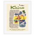 thumbnail image 1 of Kairo (Cairo) Egypt - via Beirut with Clipper Planes - Pyramids - Vintage Airline Travel Poster c.1953 - Fine Art Rolled Canvas Print 16in x 20in, 1 of 4