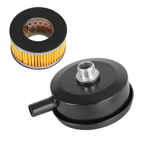 Kairuite 1/2" 20mm Thread Air Compressor Intake Filter Muffler Silencer Black-Metal