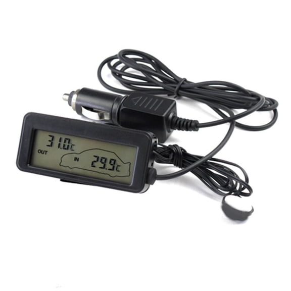 Kairuite 1PCS 12V Digital LCD Car Thermometer Inside/Outside Temperature Gauge Meter