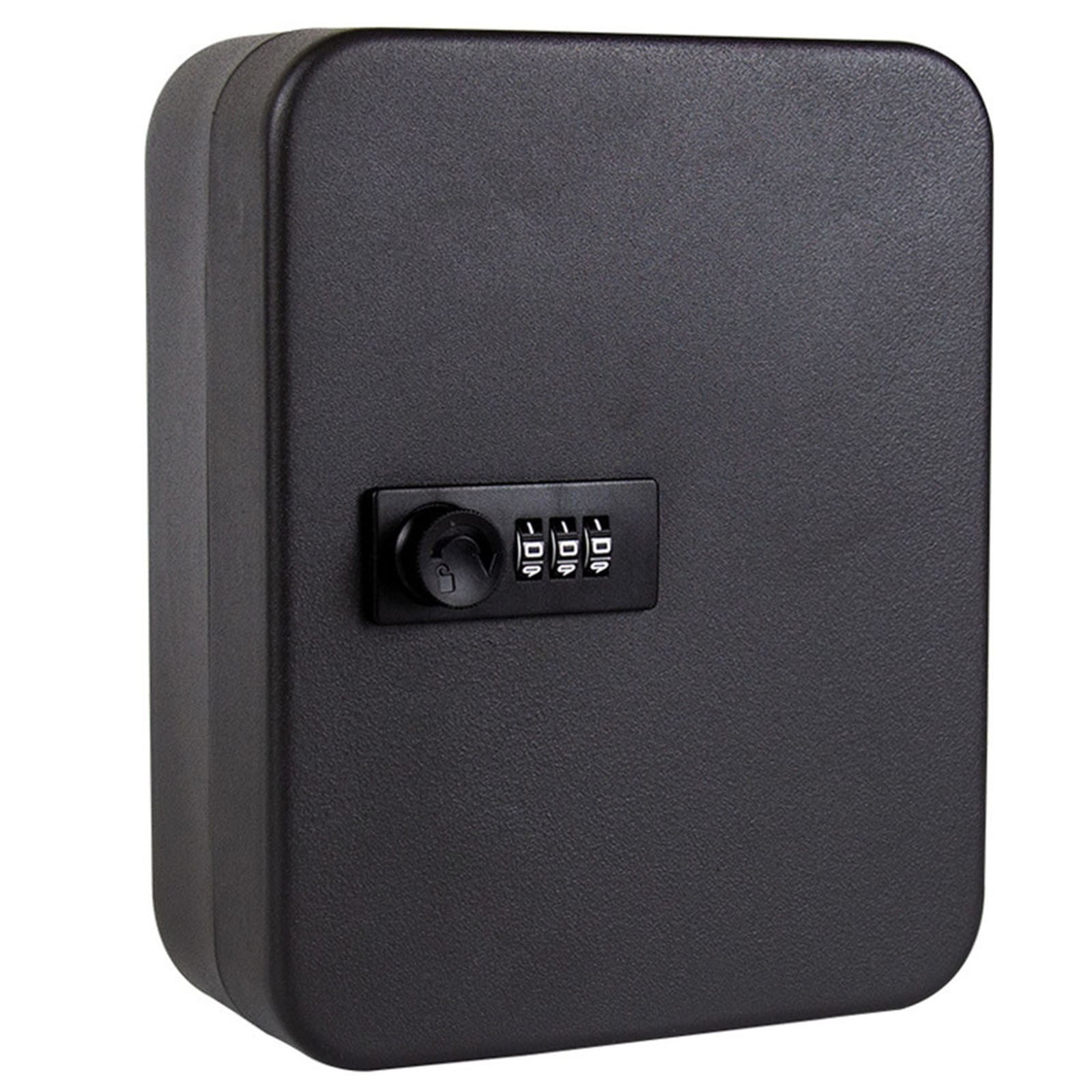 Black Heavy-Duty Steel Wall-Mounted Key Cabinet with Combination Lock