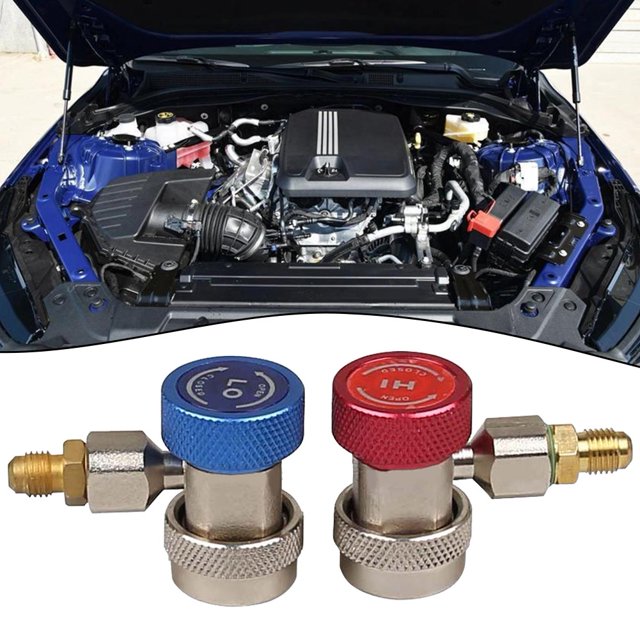Kairuite 2pcs R134A Quick Connector Adapter Coupler Auto AC Manifold ...