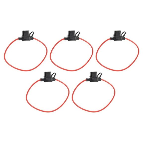 Kairuite 5 Pack Waterproof Inline Fuse Holder 12 Gauge AWG Wire Cut Off Switch 12V 30A
