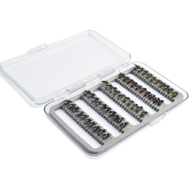 Kairuite 50 5color small fly hook fly fishing bait dry and wet flies B