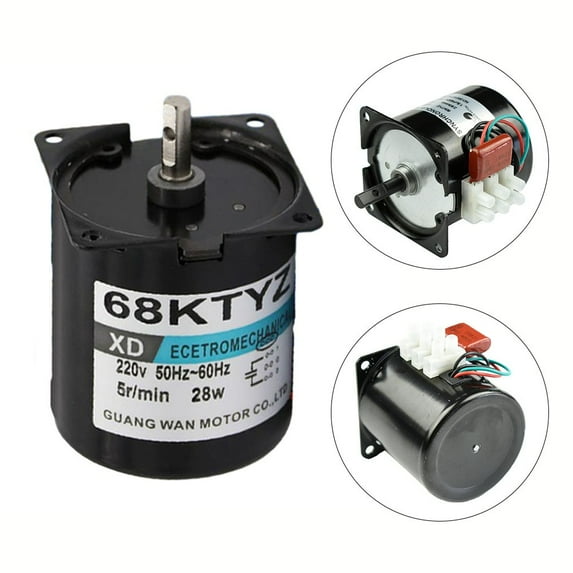Kairuite 60KTYZ 28W Permanent Magnet Synchronous Reduction Motor AC220V 2.5-110RPM CW/CCW