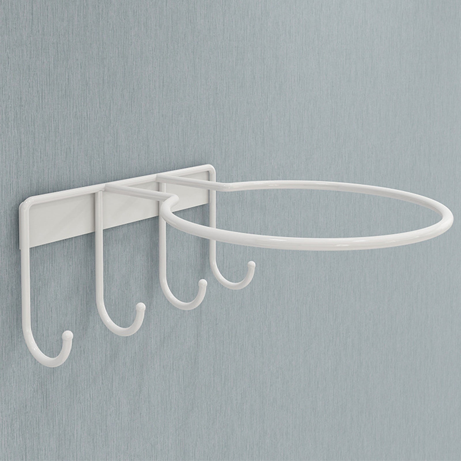 Kairuite Wall Mount Ball Holder with 4 Hook Metal Rack for Basketball