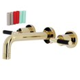 thumbnail image 1 of Kaiser Two-Handle Wall Mount Bathroom Faucet, Polished Brass, 1 of 1