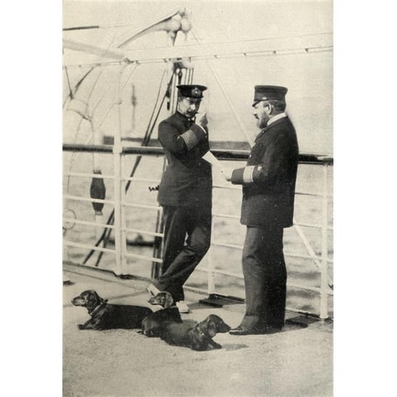 Kaiser Wilhelm Ii 1859-1941. Emperor of Germany King of Prussia 1888-1918 on Board Ship. Poster Print, 12 x 18