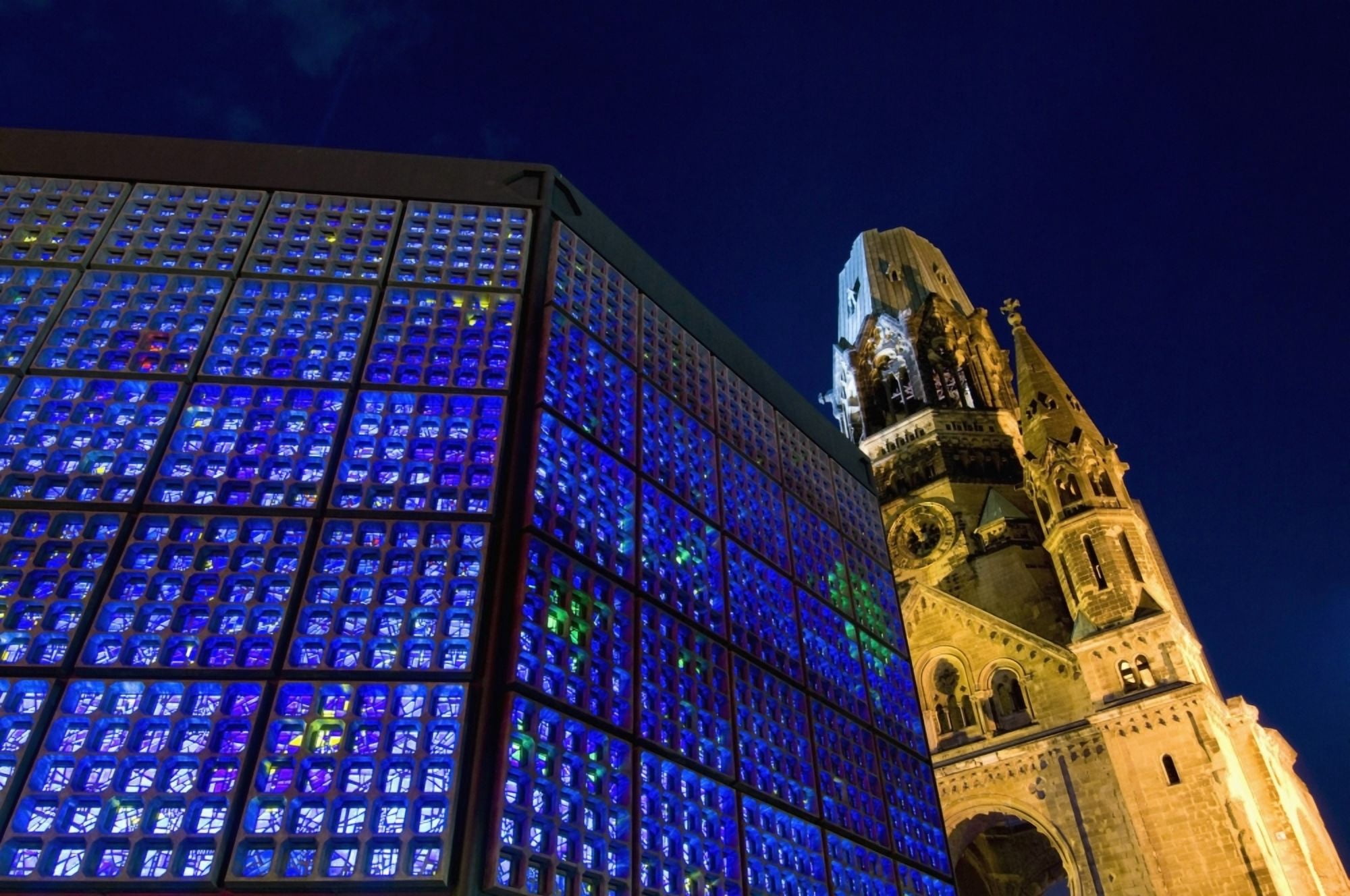 Kaiser Wilhelm Memorial Church Canvas Art - Ian Cumming Design Pics (34 x 22)