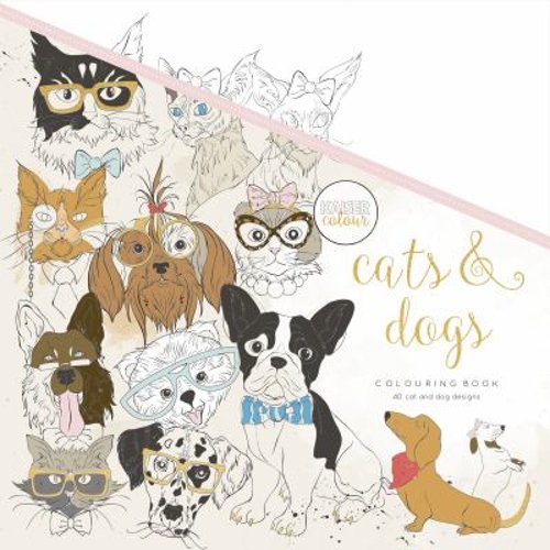 Pre-Owned Kaisercraft Colouring Book Cats & Dogs, 25 x 25 x 0.6 cm, White, 9781925405392, 1925405397, Paperback,