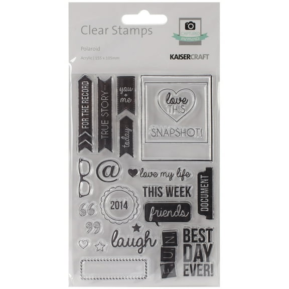 Kaisercraft CS159 Acrylic Rubber Captured Moments Stamp, 6.25 by 4-Inch, Polaroid, Clear